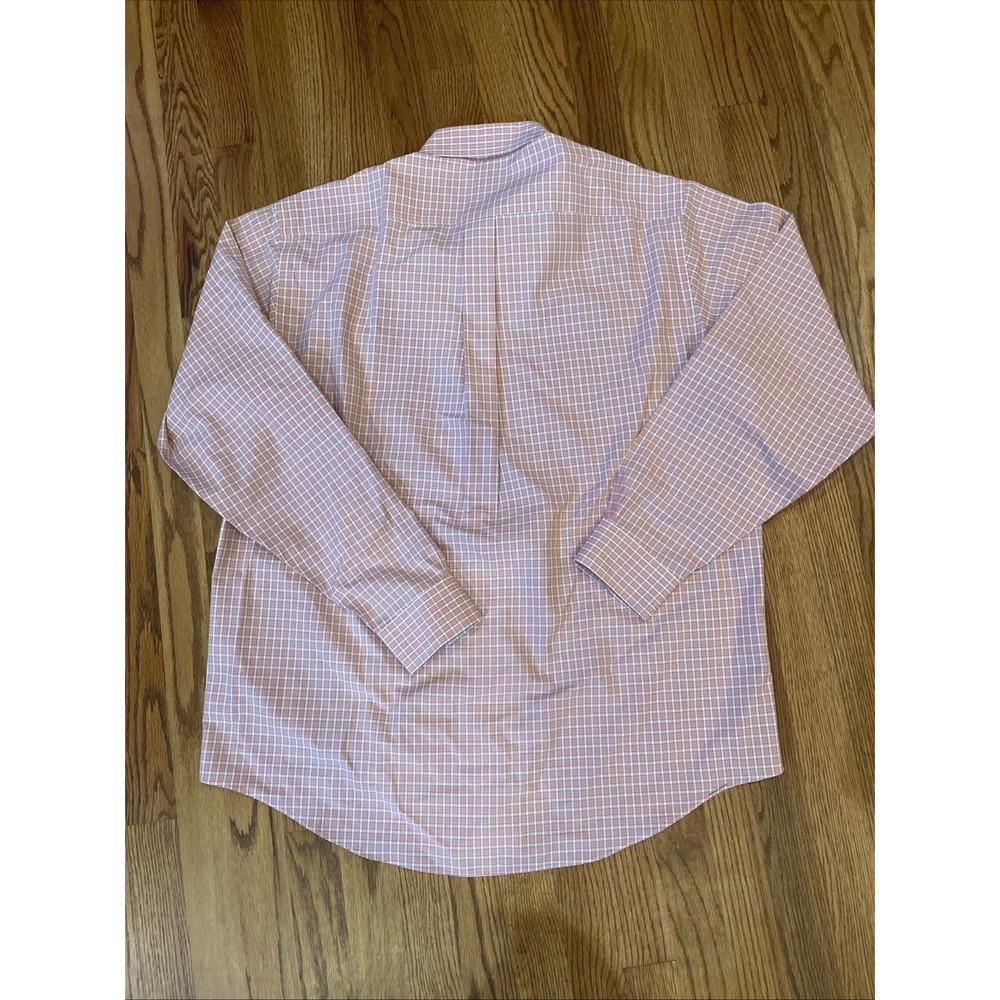 Brooks Brothers 346 Men's Button Up Red Plaid Non-Iron 100% Cotton Size Large - Picture 3 of 5
